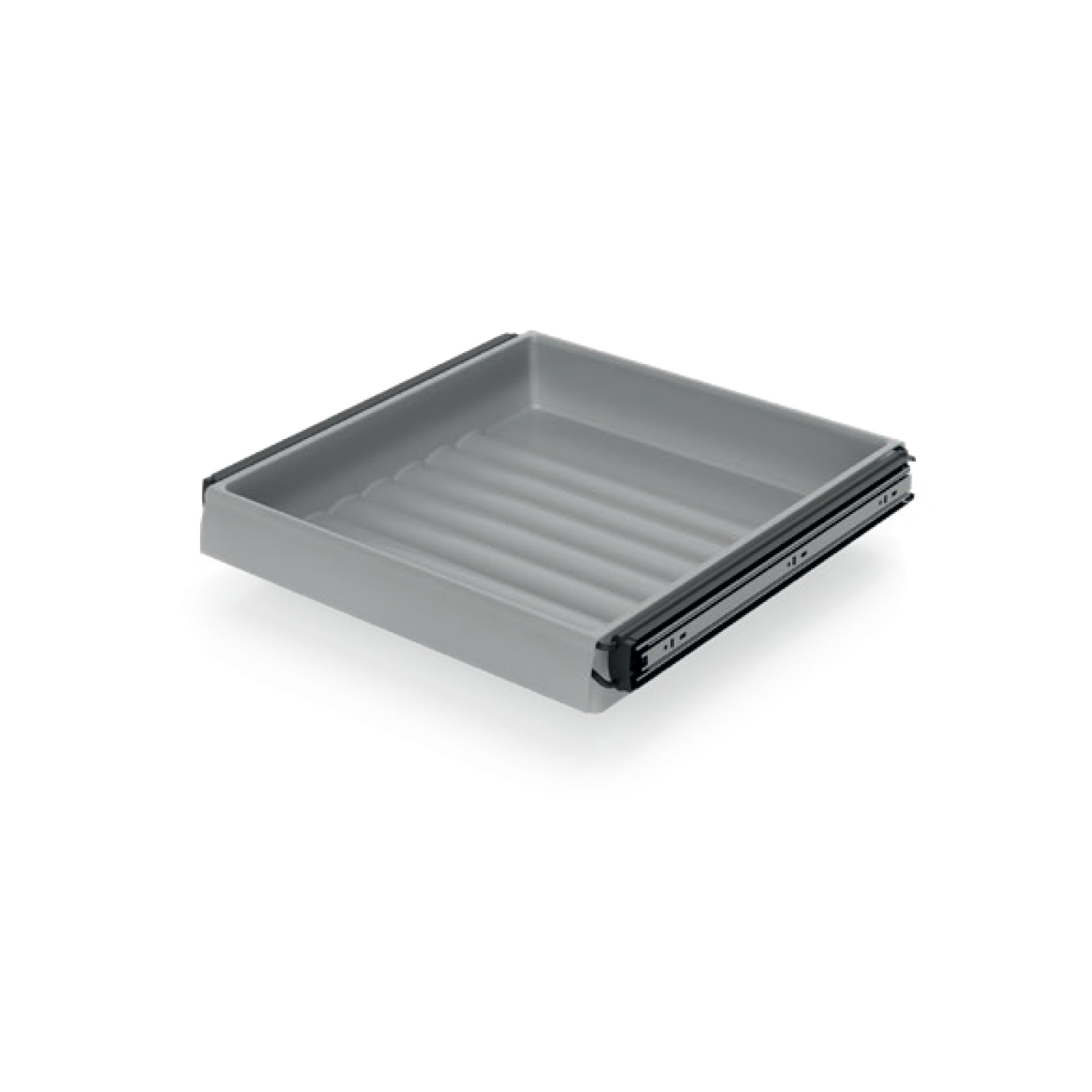 Пластиковая выкатная ёмкость для белья L=540-700мм с амортизатором, антрацит