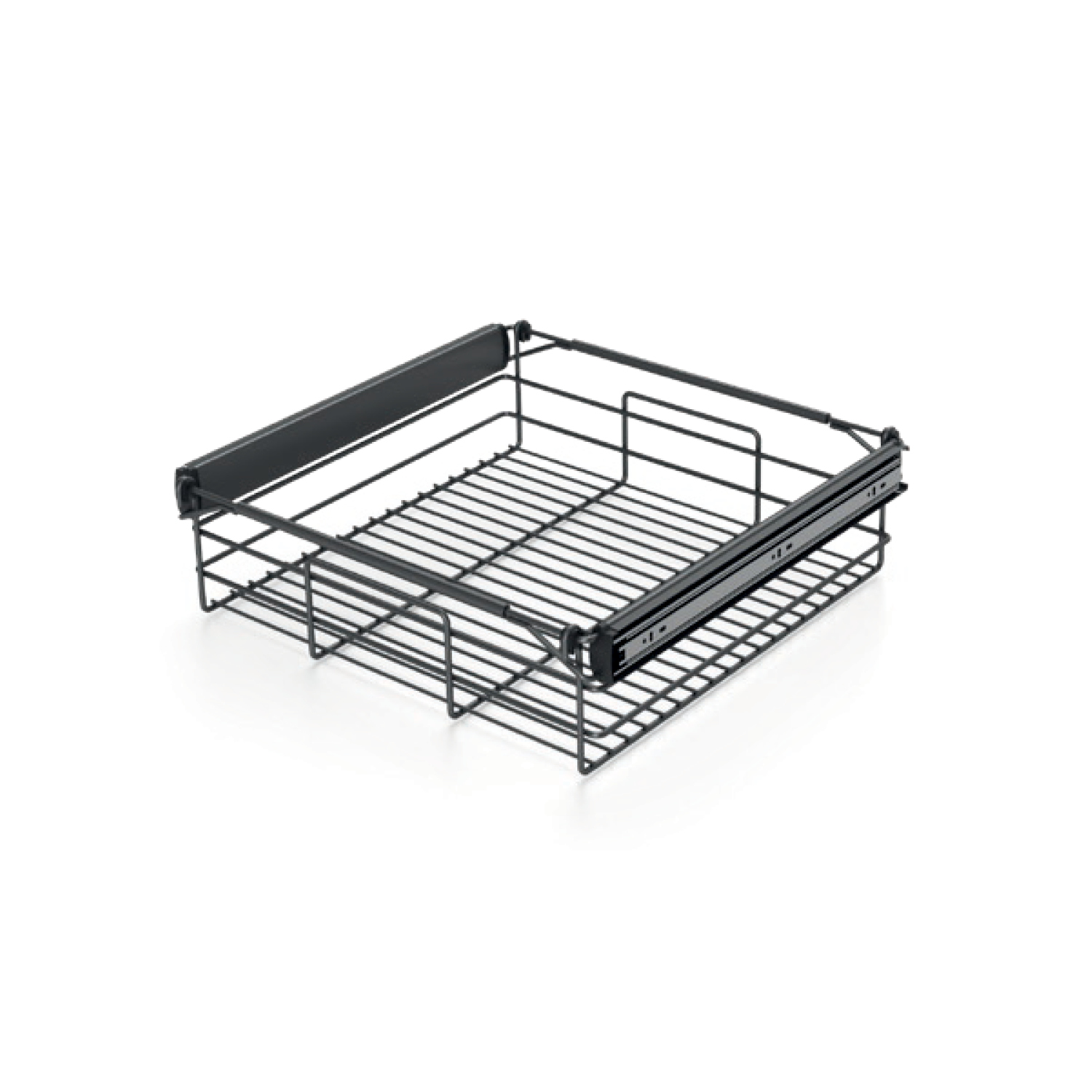 Решётчатая выкатная ёмкость для белья L=540-700мм с амортизатором, антрацит