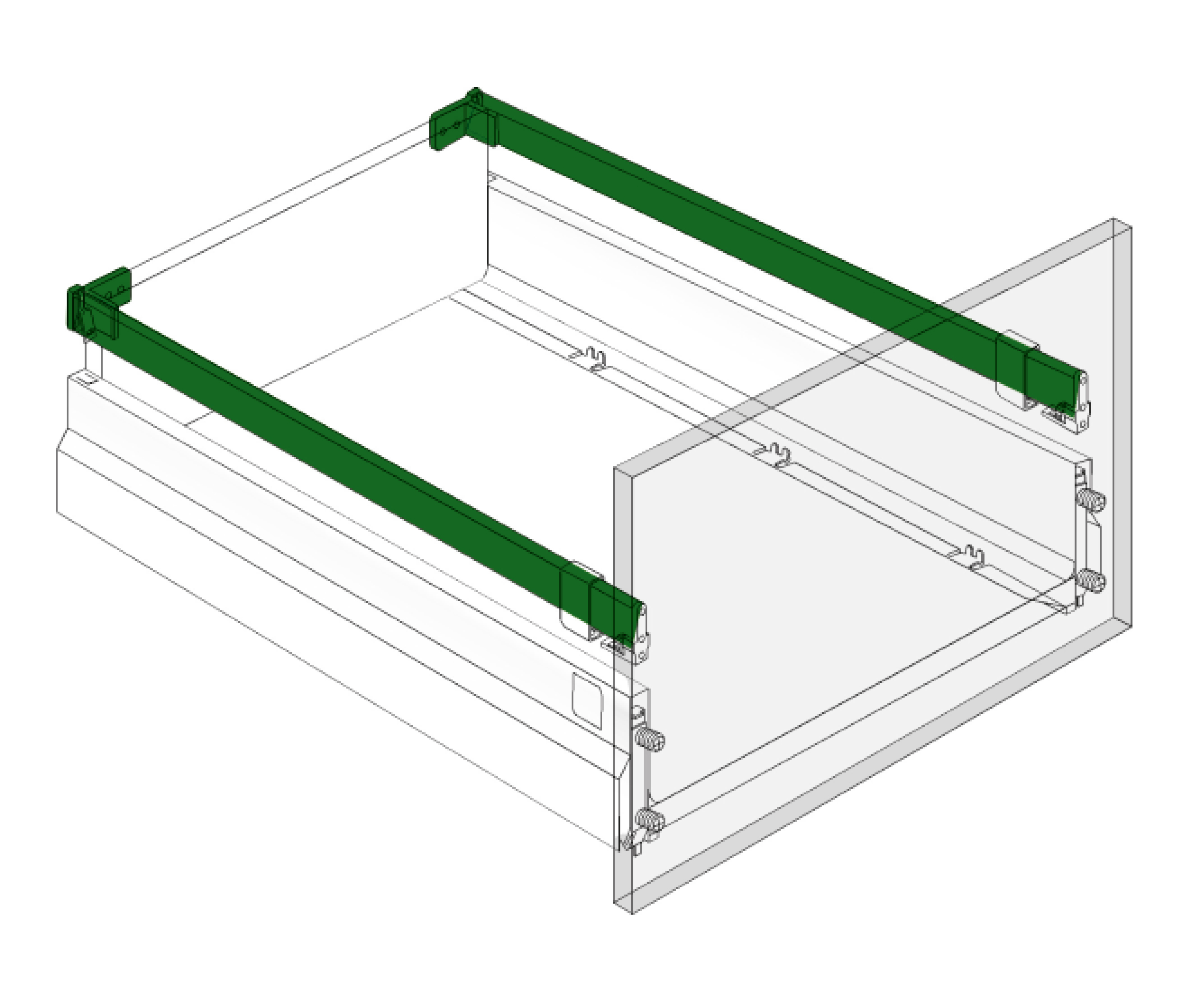 Релинг прямоугольный 450мм, белый